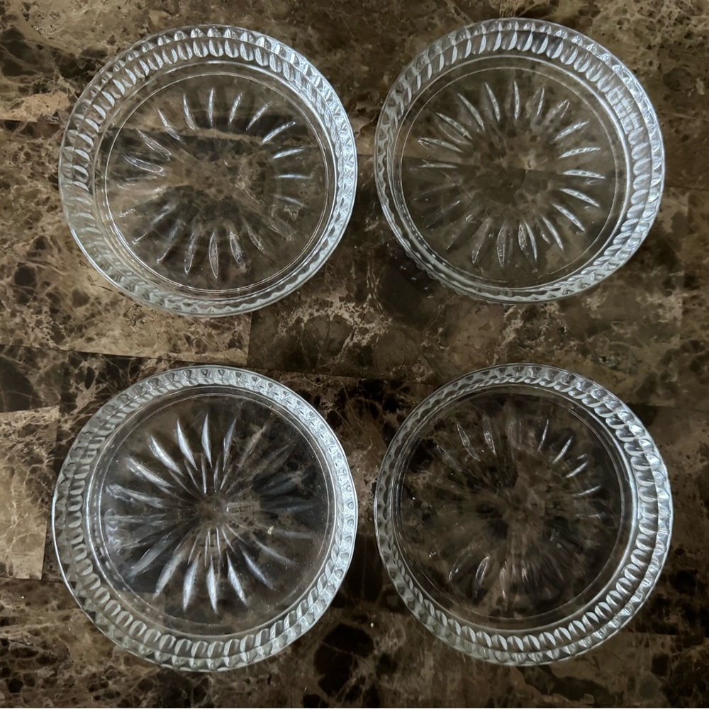 Elegant etched glass coasters